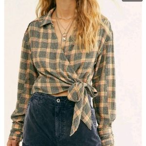 Free People We The Free Running Wild Wrap Top